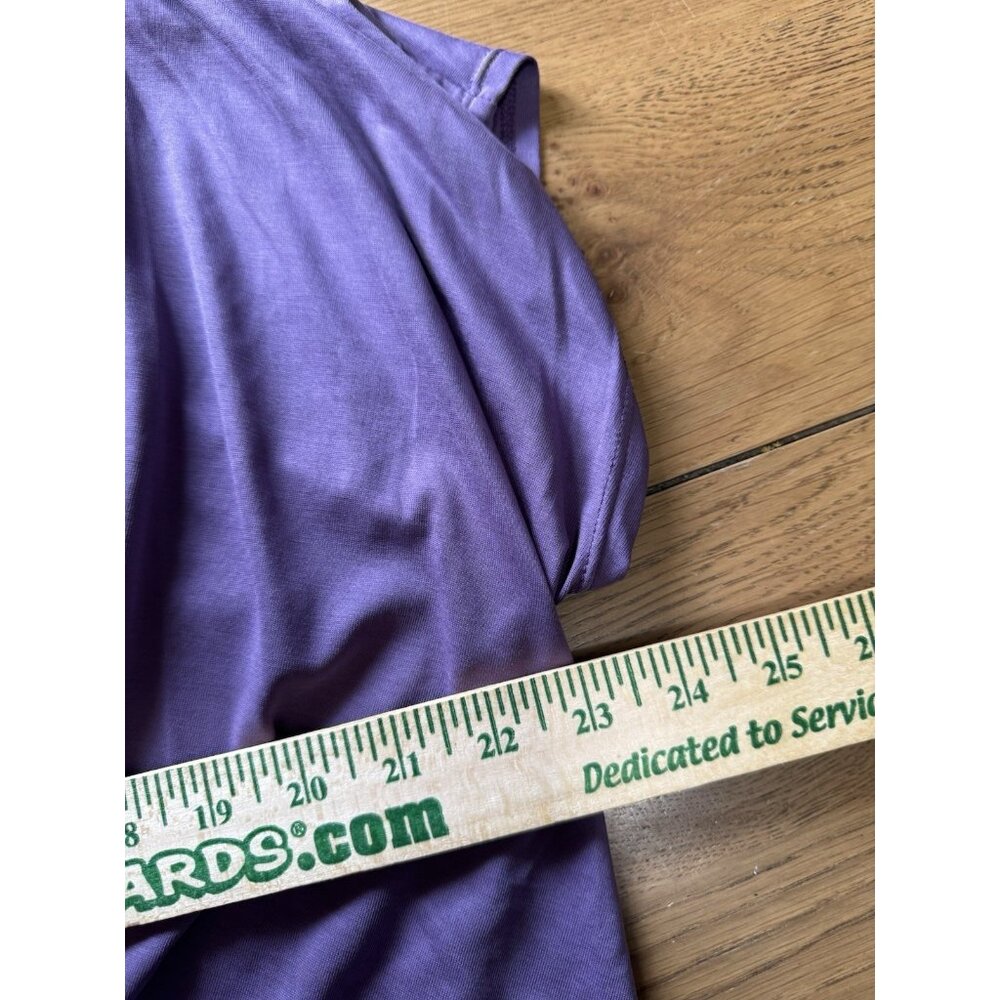 Anthropologie Lavender Field Twist Front Shirt Short Sleeves Lavender Sz Medium - Picture 5 of 7